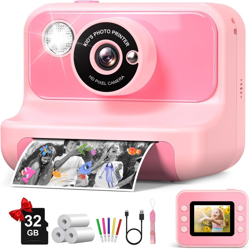 Gofunly Kids Camera Instant Print, Kids Camera 1080P HD Video Digital Camera, Christmas Birthday Gifts for Girls and Boys, Toddler Toy for 3-12 Years Old - Image 1